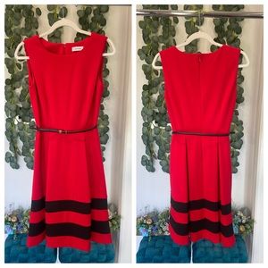 Calvin Klein Belted Sleeveless Dress